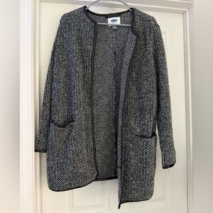 Old Navy Black and White Knit Cardigan
